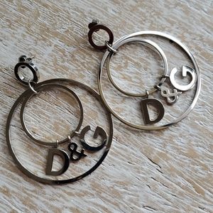 D&G silver logo earrings  PRICE FIRM!